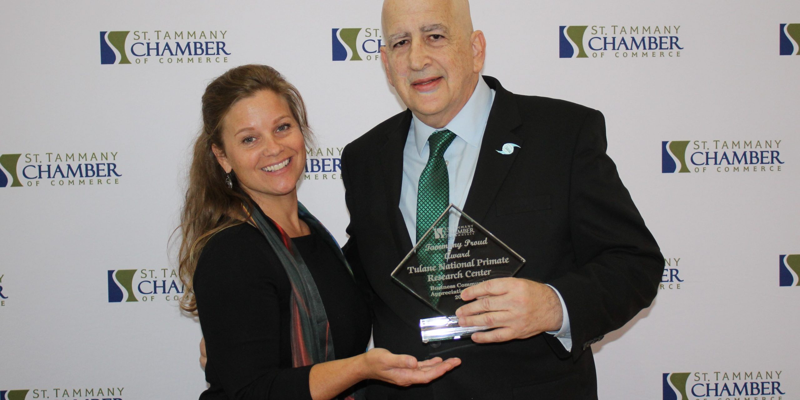 STCC_BusinessApp_11-18-21 (58) Dr. Jay Rappaport with Tulane National Primate Center received award from Sherri Hansen.