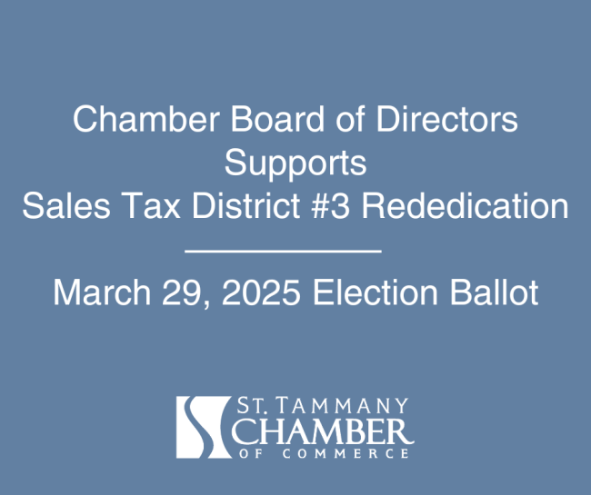 Chamber Board of Directors Supports Sales Tax District #3 Rededication March 29, 2025 Election Ballot